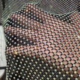 Fashion Shiny Rhinestone Fishnet See-Through Bodysuit