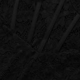 Fashion Solid Lace See-Through Suspender Dress