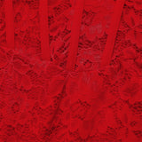 Fashion Solid Lace See-Through Suspender Dress