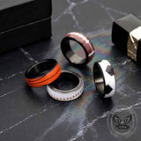 Fashion Sports Ball Pattern Stainless Steel Spinner Ring