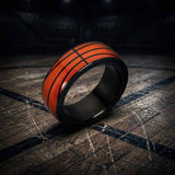 Fashion Sports Ball Pattern Stainless Steel Spinner Ring