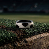 Fashion Sports Ball Pattern Stainless Steel Spinner Ring