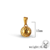 Soccer Ball Stainless Steel Sports Fan Pendant
