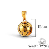 Soccer Ball Stainless Steel Sports Fan Pendant