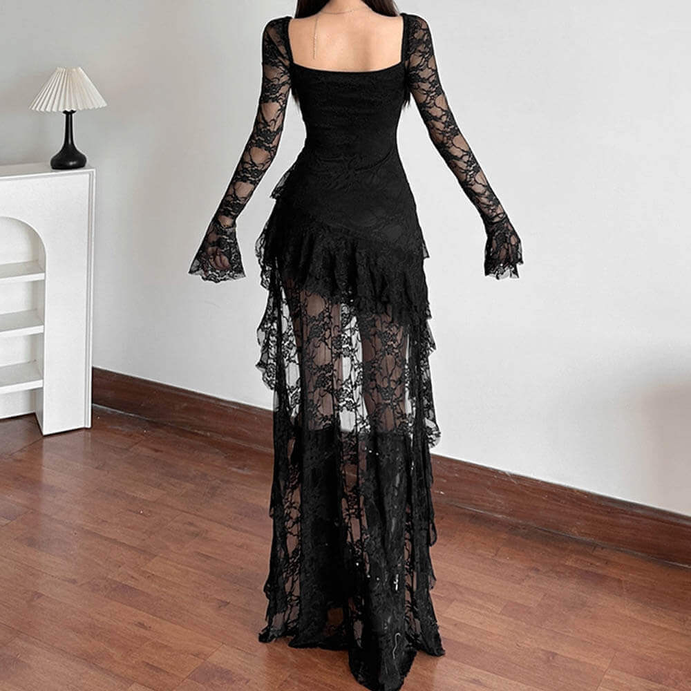 chinese dress ladies Women's Casual Lace Embroidered Maxi Dress Adjustable Strap Pleated Tiered  Swing Long Dress with Pockets (X-Small,Apricot) at Amazon Women's Clothing  store main image 1