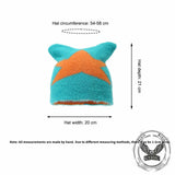 Fashion Y2K Cat Ear Star Print Knitted Beanie Hat