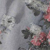 Fashion Y2K Floral Print Ripped Straight Jeans