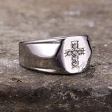Fashionable Diamond Cross Stainless Steel Ring