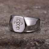 Fashionable Diamond Cross Stainless Steel Ring