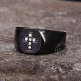 Fashionable Diamond Cross Stainless Steel Ring