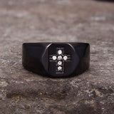 Fashionable Diamond Cross Stainless Steel Ring