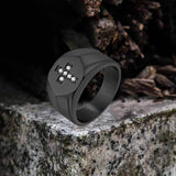 Fashionable Diamond Cross Stainless Steel Ring | Gthic.com