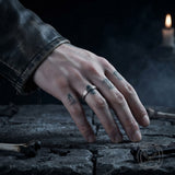 Fashionable Hammered Stainless Steel Spinner Ring | Gthic.com