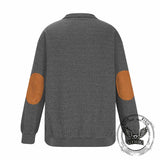 Fashionable Plaid Half-Zip Jacquard Sweatshirt