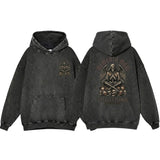 Fate Is Eternal Winged Skeleton Vintage Washed Hoodie | Gthic.com