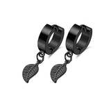 Feather Stainless Steel Hoop Earrings
