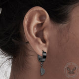 Feather Stainless Steel Hoop Earrings