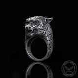 Fierce Panther Sterling Silver Animal Ring | Gthic.com