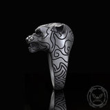 Fierce Panther Sterling Silver Animal Ring | Gthic.com