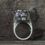 Fierce Panther Sterling Silver Animal Ring | Gthic.com