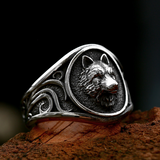 Fierce Wolf Stainless Steel Ring Gthic.com