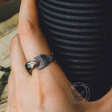 Fish Design Sterling Silver Open Ring | Gthic.com