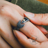 Fish Design Sterling Silver Open Ring | Gthic.com