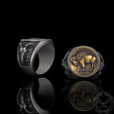 Five Cents Sterling Silver Buffalo Nickel Coin Ring | Gthic.com