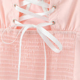 Floral Embroidery Back Tie-Back Suspender Dress