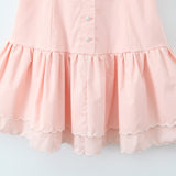 Floral Embroidery Back Tie-Back Suspender Dress