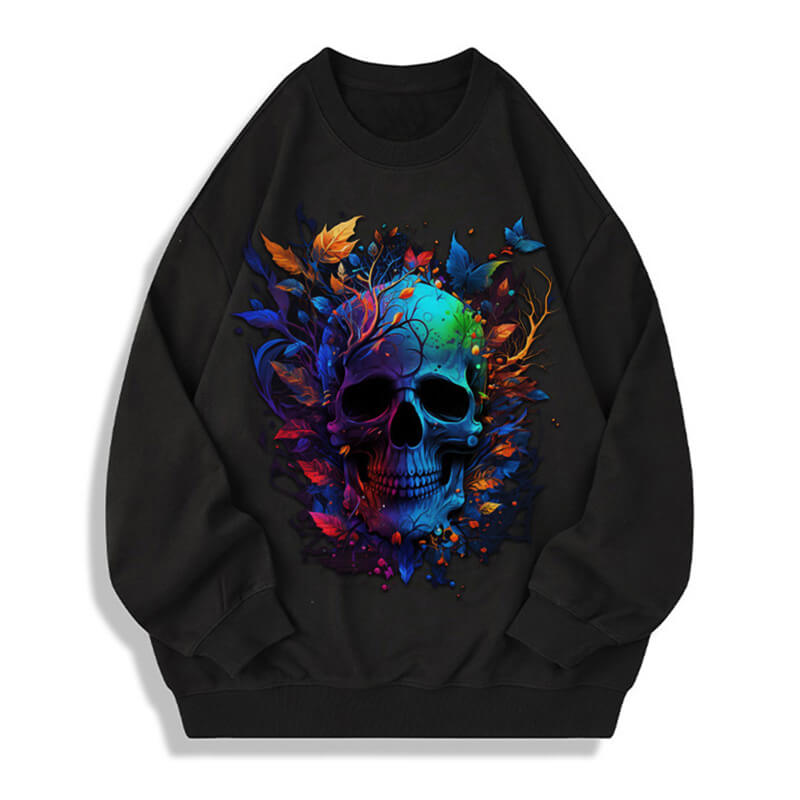 Floral Skull Cotton Emo Sweatshirt – GTHIC