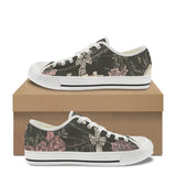 Flowers And Cross Print Canvas Shoes 02 | Gthic.com
