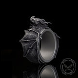 Flying Dragon Sterling Silver Animal Ring | Gthic.com