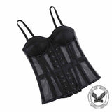 French See-Through Mesh Slim-Fit Suspender Corset