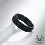 Frosted Hollow Star Moon Stainless Steel Spinner Ring