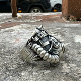 Gas Mask Sterling Silver Ring | Gthic.com