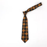 Geometric Check Striped Polyester Tie | Gthic.com