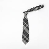 Geometric Check Striped Polyester Tie