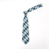 Geometric Check Striped Polyester Tie