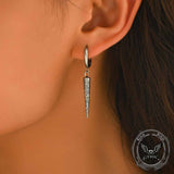 Geometric Cone Spike Stainless Steel Dangle Earrings | Gthic.com