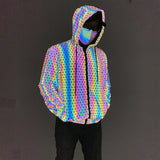 Geometric Pattern Colorful Reflective Jacket | Gthic.com