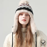 Geometric Patterned Knit Trapper Hat | Gthic.com