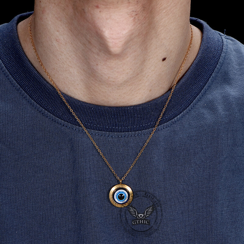 Gold Evil Eye Stainless Steel Necklace – GTHIC