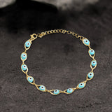 Gold Plated Evil Eye Stainless Steel Bracelet | Gthic.com