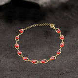 Gold Plated Evil Eye Stainless Steel Bracelet | Gthic.com