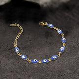 Gold Plated Evil Eye Stainless Steel Bracelet | Gthic.com