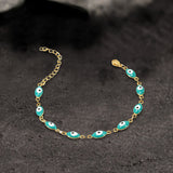 Gold Plated Evil Eye Stainless Steel Bracelet | Gthic.com