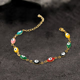 Gold Plated Evil Eye Stainless Steel Bracelet | Gthic.com