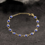 Gold Plated Evil Eye Stainless Steel Bracelet | Gthic.com