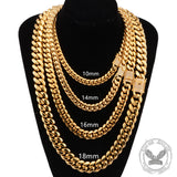 Golden Thick Cuban Chain Stainless Steel Necklace | Gthic.com